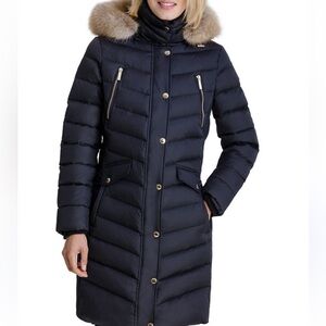 Michael Kors Faux-Fur Trim Hooded Down Coat